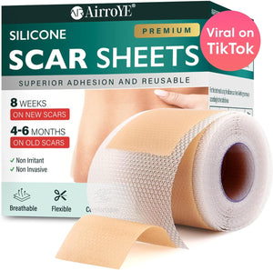 AirroYE Silicone Scar Sheets, Silicone Scar Tape (1.6"x 120" Roll-3M)