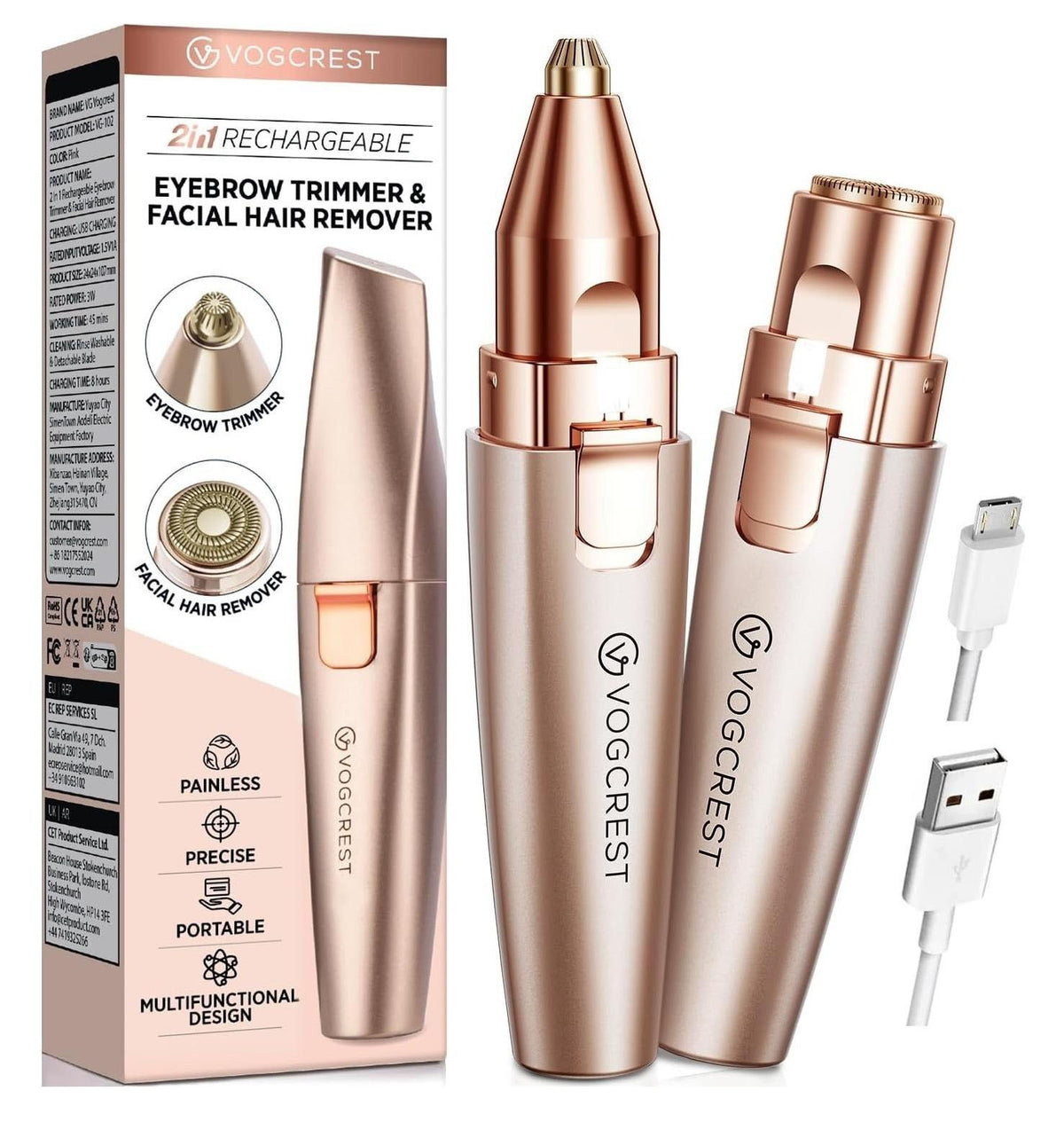 Vogcrest Eyebrow Trimmer & Facial Hair Remover